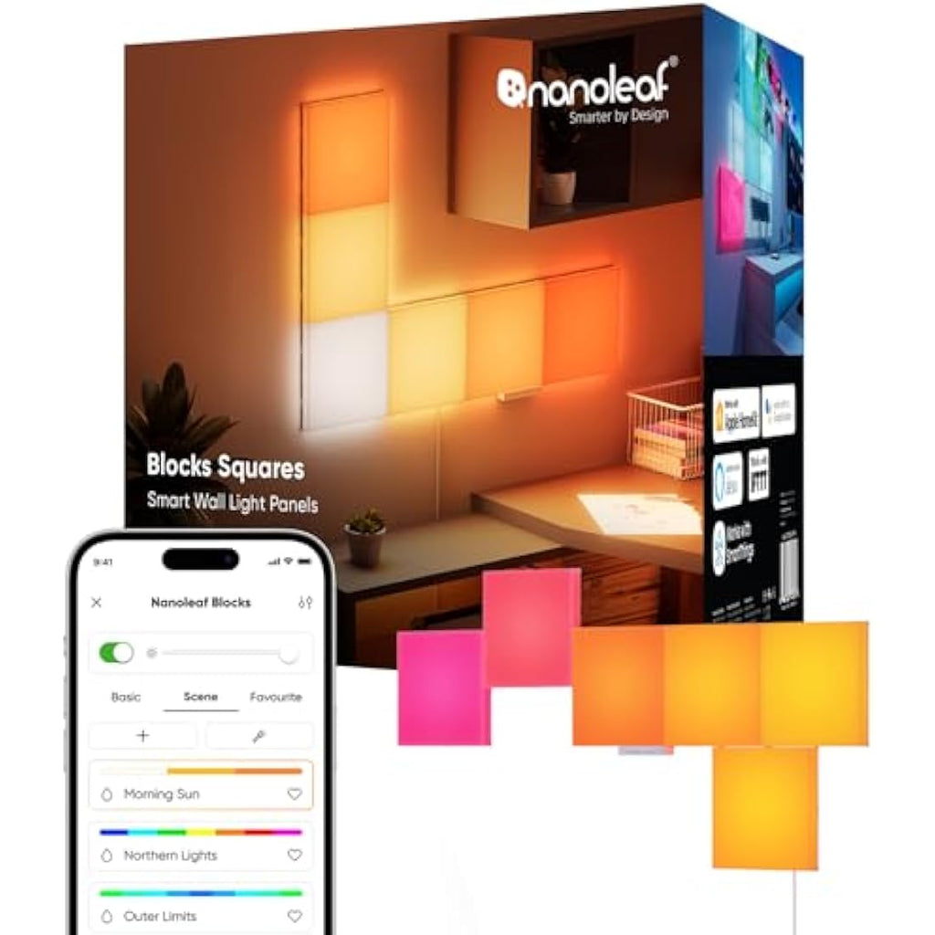 Nanoleaf Blocks 10-Pack Combo Starter Kit | RGBW LED Wall Light Panels