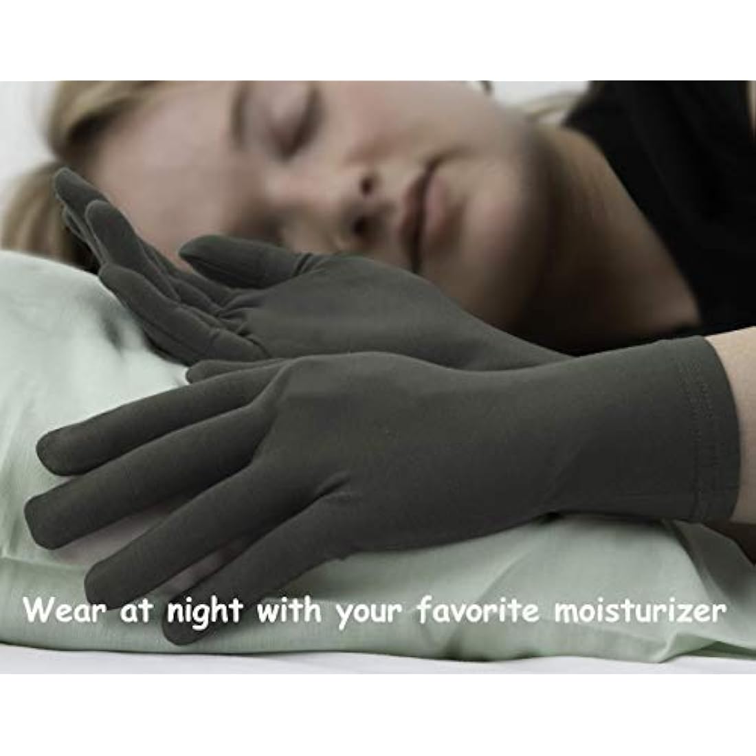 Leafy Boo Bamboo Eczema Gloves for Women - Overnight Moisturising, 3 Pairs