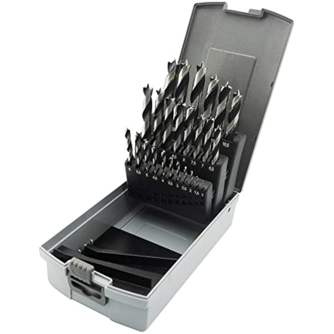 NORTOOLS 25-Piece Brad Point Wood Drill Bit Set | 1/4" Hex Shank HCS