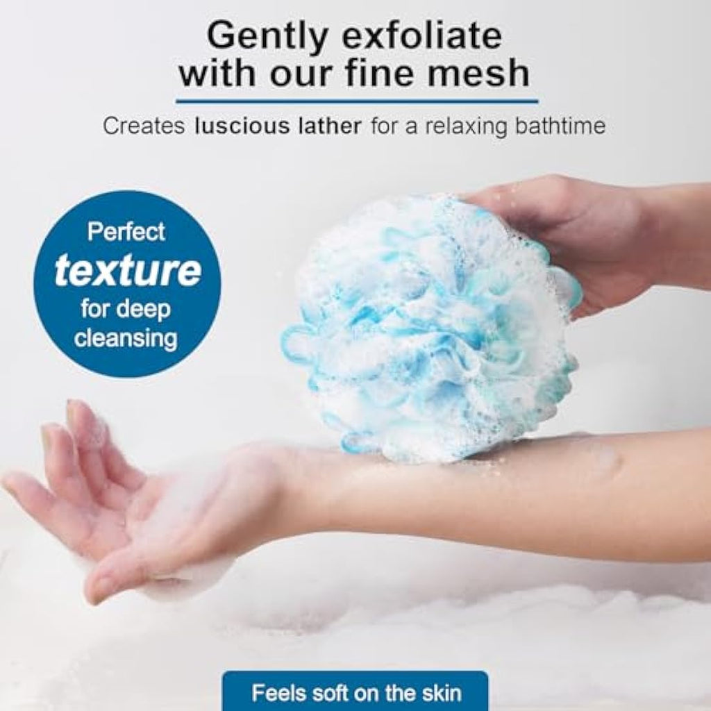 Jolof Store Large 75g Mesh Shower Pouf – Soft Exfoliating Loofah Set of 4