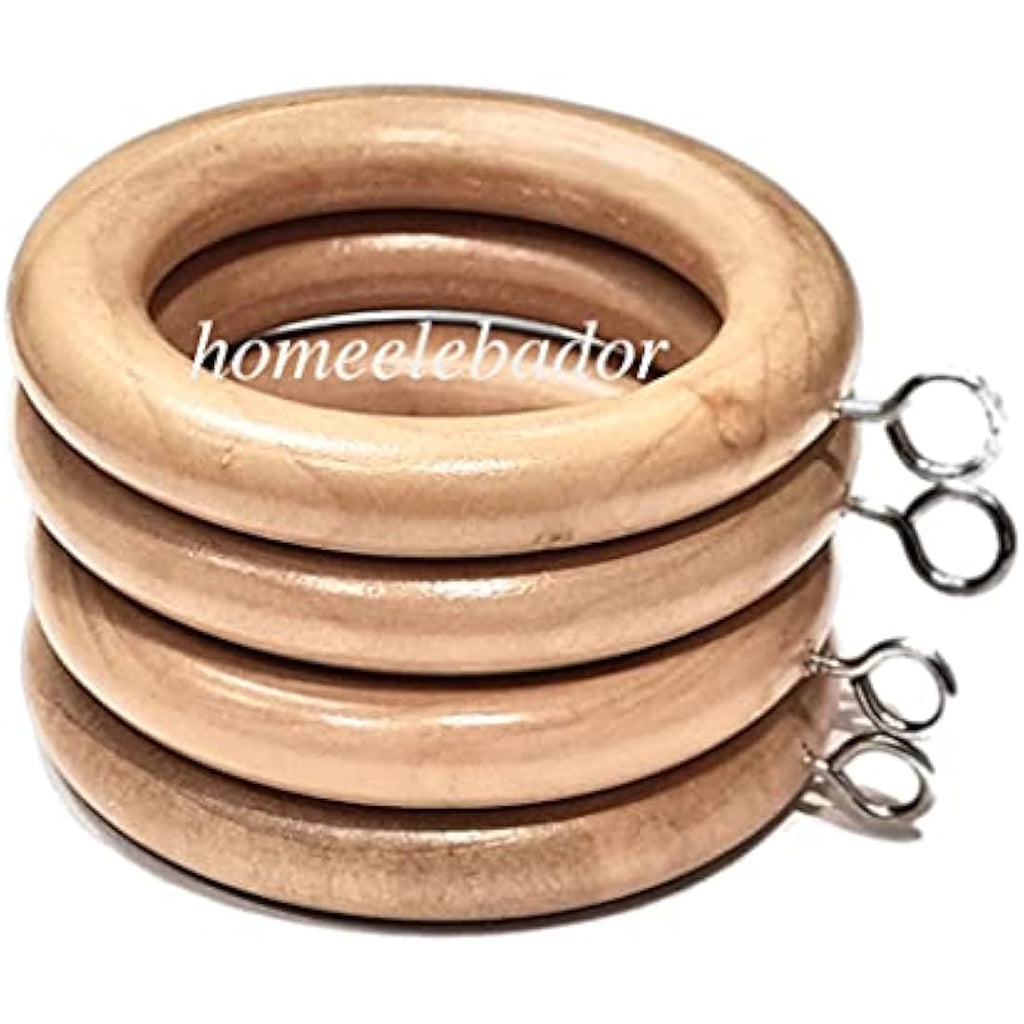 Natural Wooden Curtain Rings - 38mm Eyelet Rings - 18 Pack