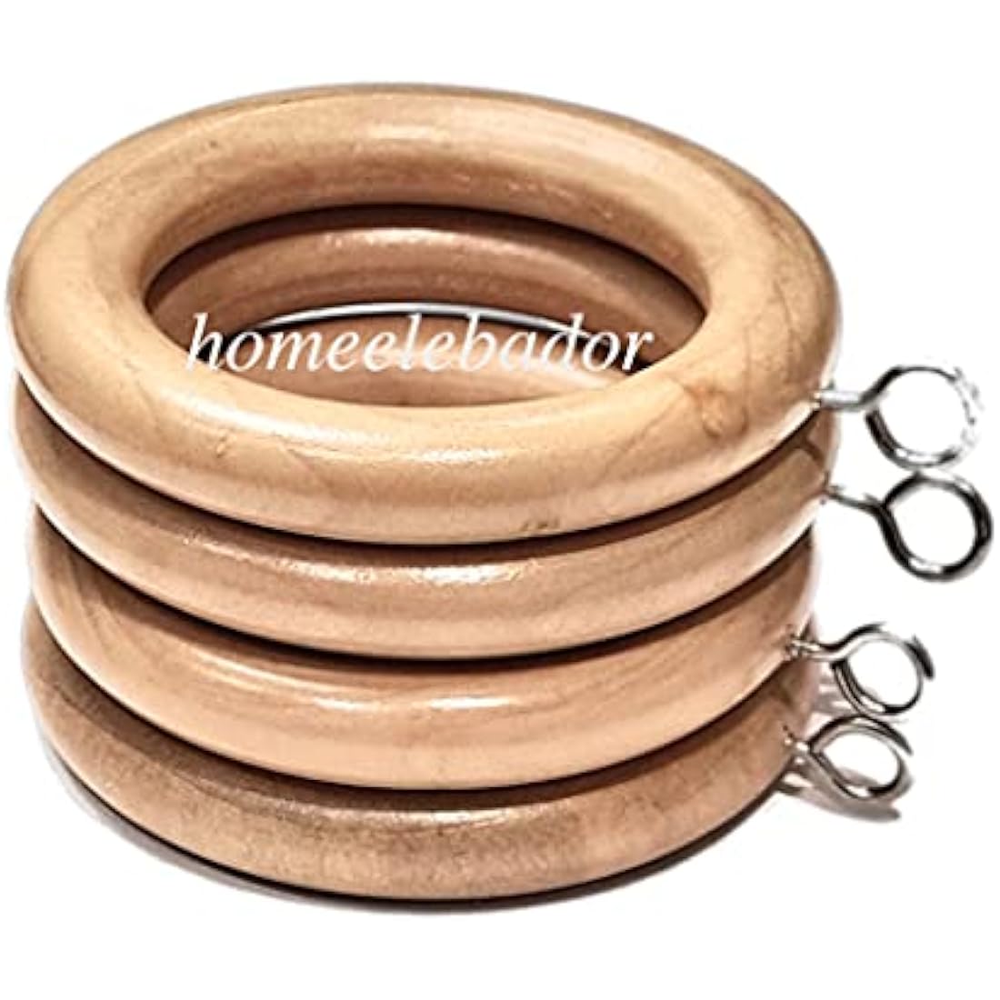 Natural Wooden Curtain Rings - 38mm Eyelet Rings - 18 Pack