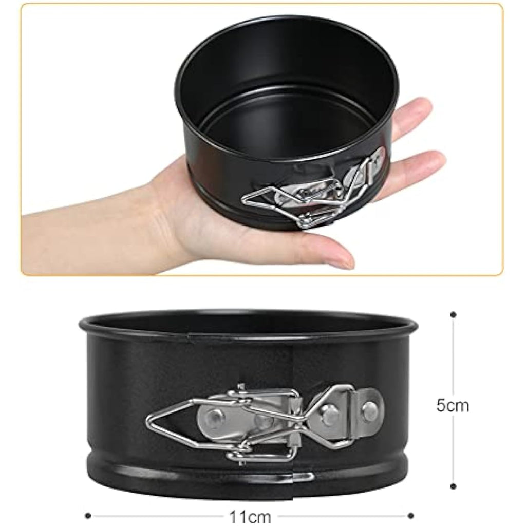 LEADSTAR 4 Inch Mini Springform Cake Tin Set | Non-Stick Carbon Steel