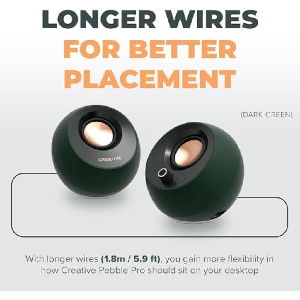 Creative Pebble Pro 2.0 USB-C Computer Speakers with Bluetooth & RGB