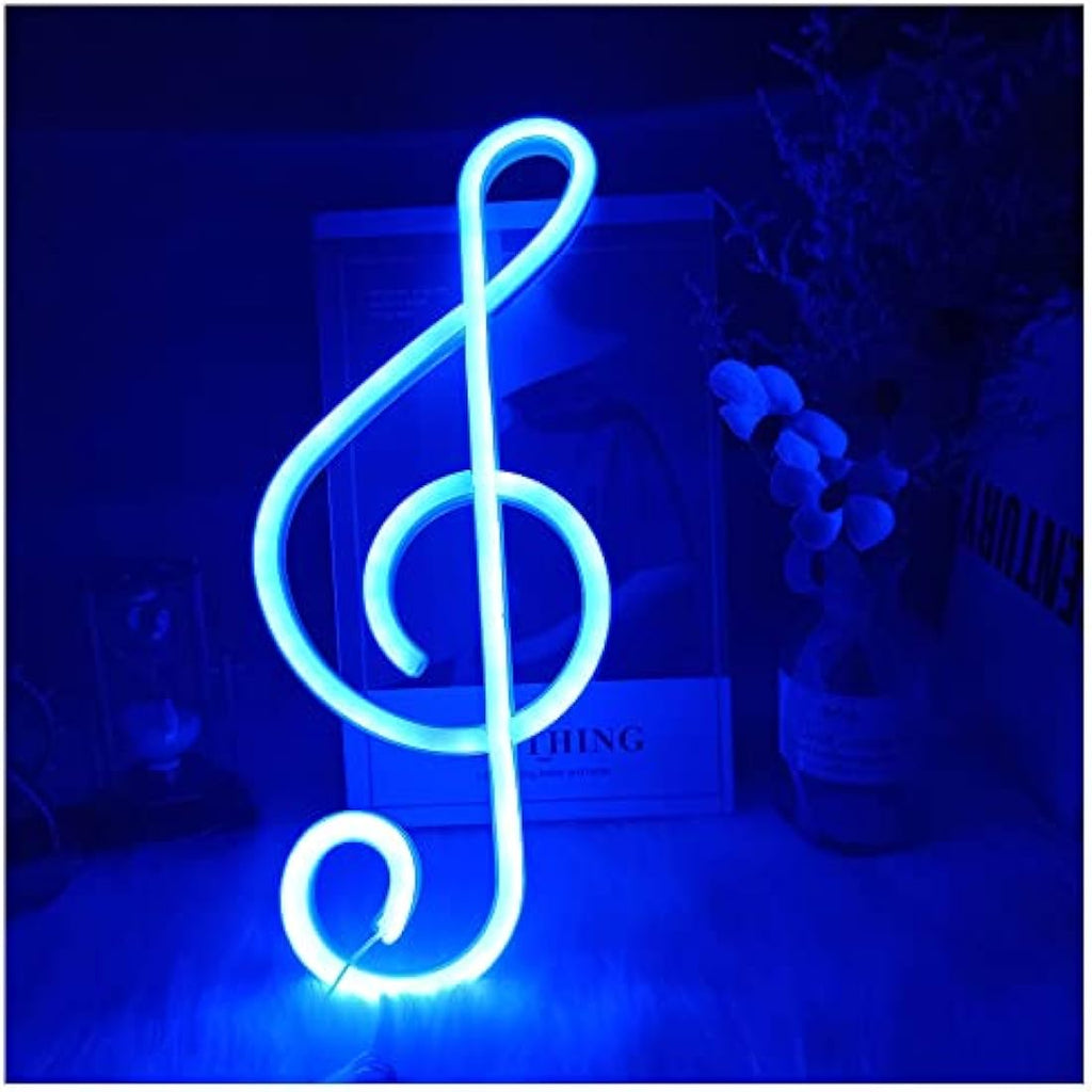 ENUOLI Music Note Neon Sign – Blue LED Wall Decor for Bedroom & Party