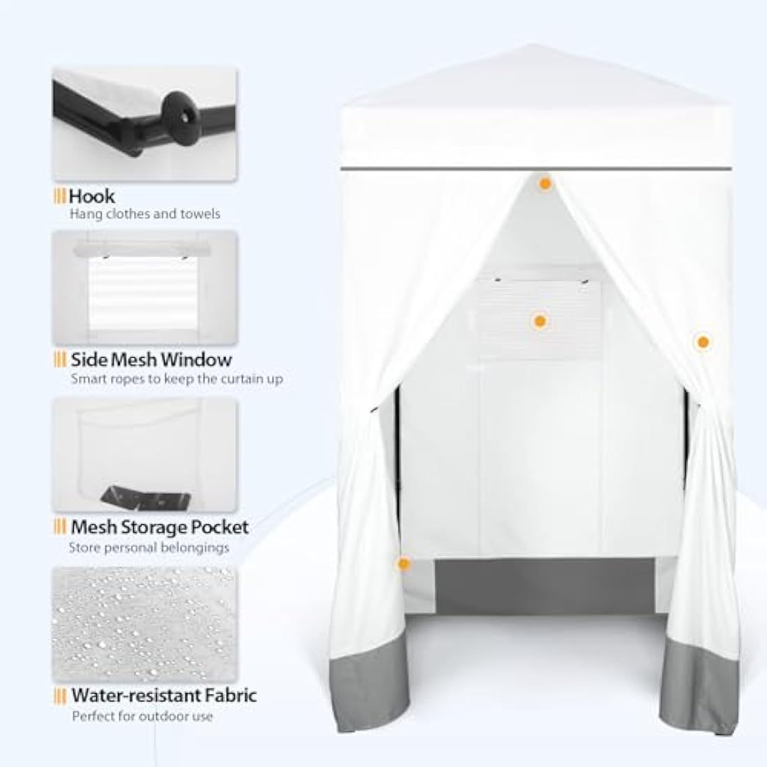 EAGLE PEAK Pop-up Privacy Changing Room – Portable 4x4 Cabana, White