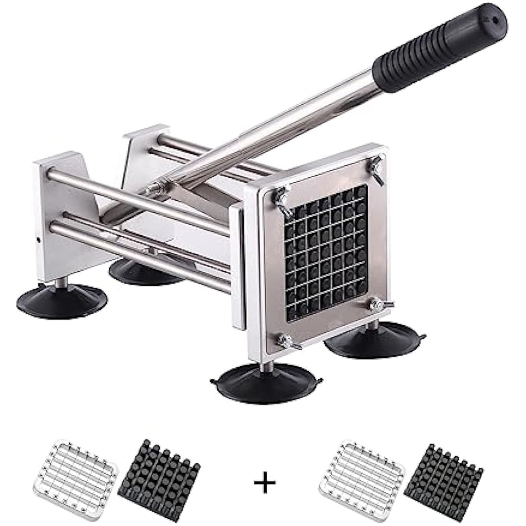 Jolof Store Stainless Steel French Fry Cutter with 2 Interchangeable Blades
