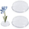 WANDIC Round Clear Plastic Ikebana Kenzan Flower Frog with Suction Cups