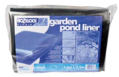 Hozelock Pond Liner Size S – 3m x 2.5m Durable Black PVC for Koi Pools