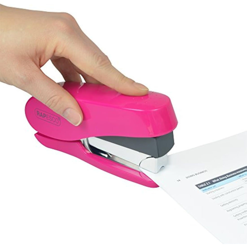 Rapesco Luna Less Effort Desktop Stapler | 50 Sheet Capacity | Hot Pink