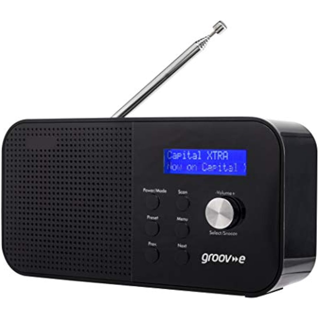Groov-e Venice DAB/FM Digital Radio | Bluetooth & Alarm Clock - Black