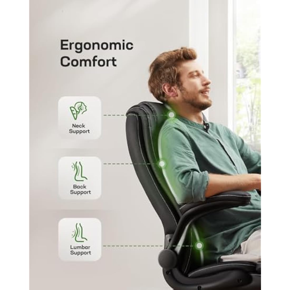 Marsail Executive Office Chair | Ergonomic PU Leather Desk Chair