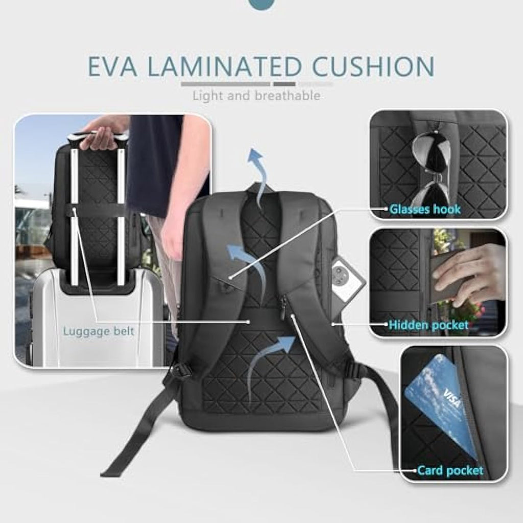 Heroic Knight Men's 15.6 Inch Laptop Backpack | Anti-Theft USB Travel Bag