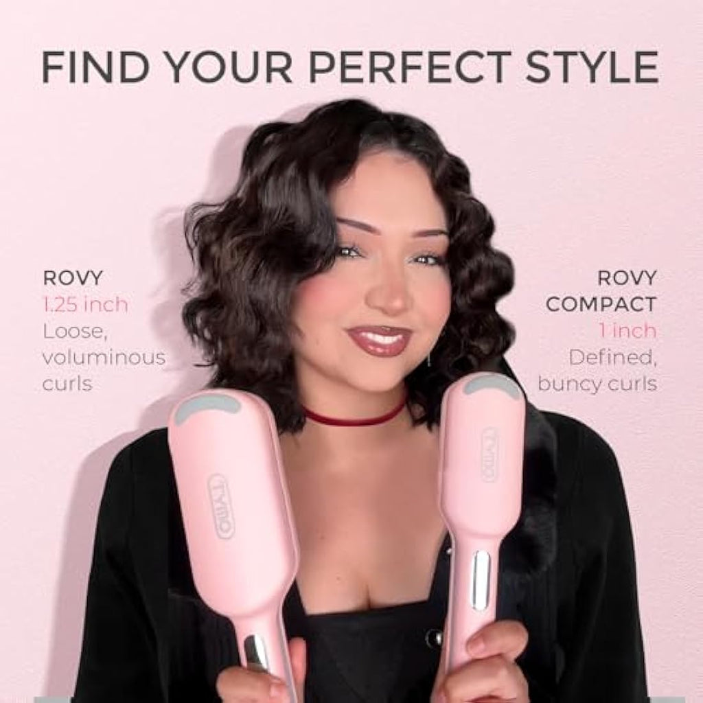 TYMO ROVY Hair Waver - 25mm Ionic Ceramic Deep Wave Crimper, Pink