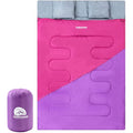 Jolof Store Double Sleeping Bag – 3 Season Lightweight with 2 Pillows