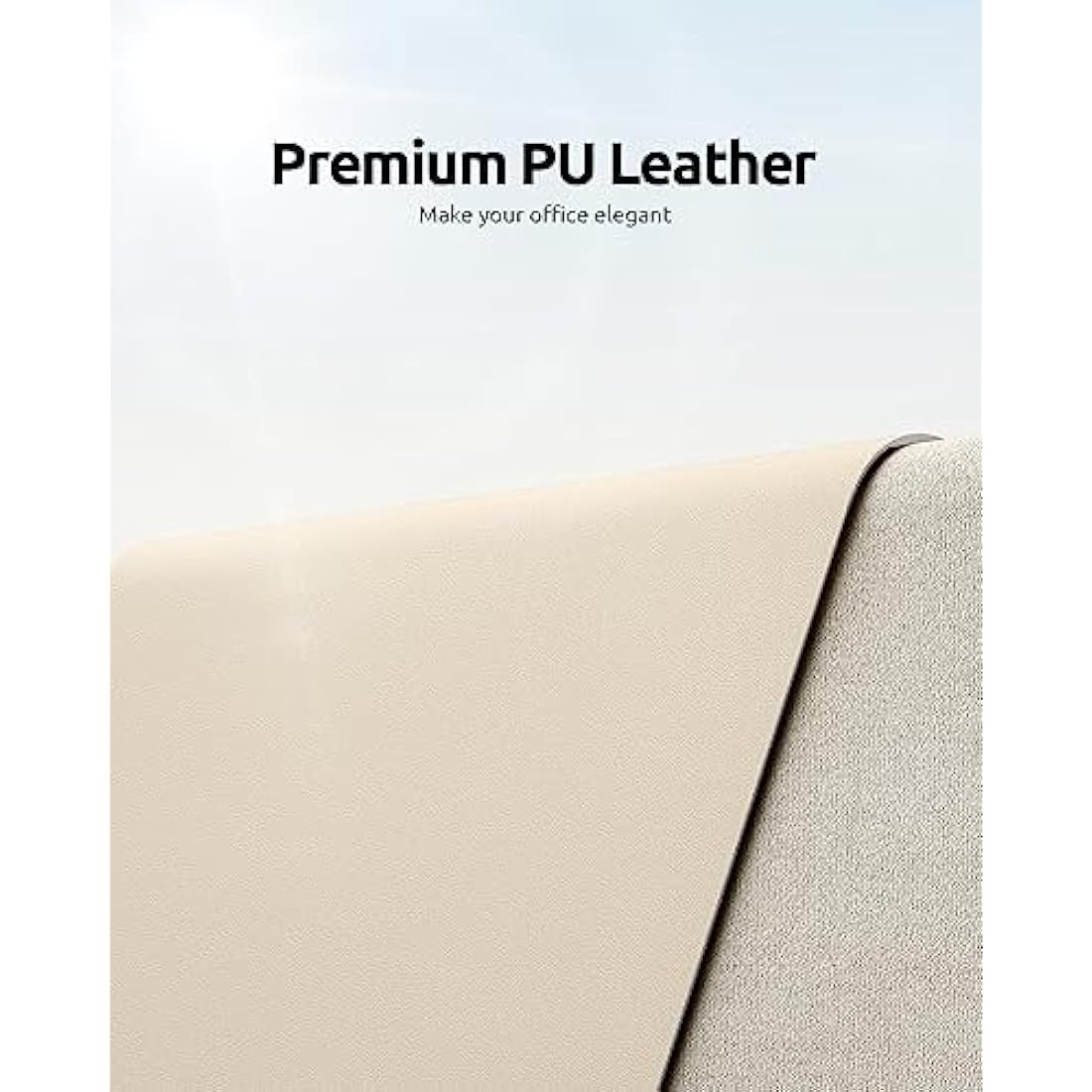 YSAGi PU Leather Desk Mat | Large Non-Slip Mouse Pad & Protector, Beige