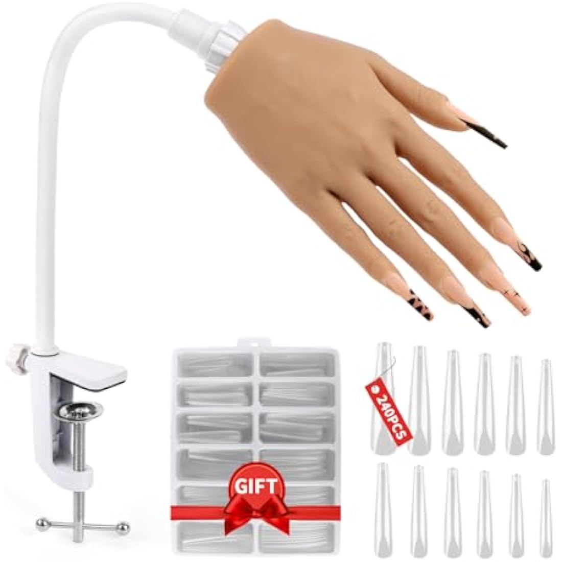 Adonafy Silicone Practice Hand for Acrylic Nails – Flexible Nail Model