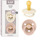 BIBS Colour Pacifier 2-Pack | Natural Rubber Latex | Ivory/Blush, Size 2