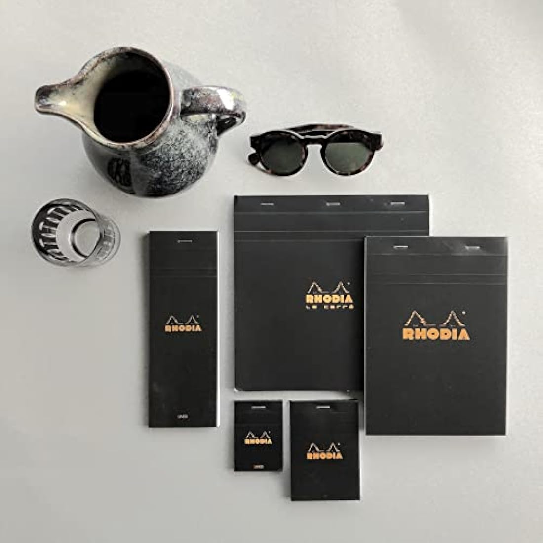 Rhodia N°18 Stapled Notepad – A4 Black 5x5 Grid 80g Paper – Pack of 5