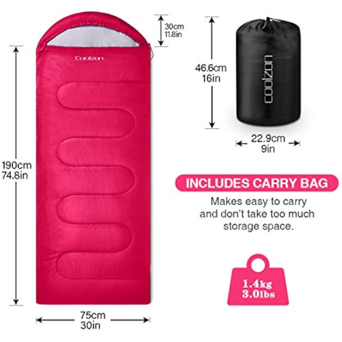 3-4 Season Sleeping Bag – Waterproof Ultralight Camping Gear