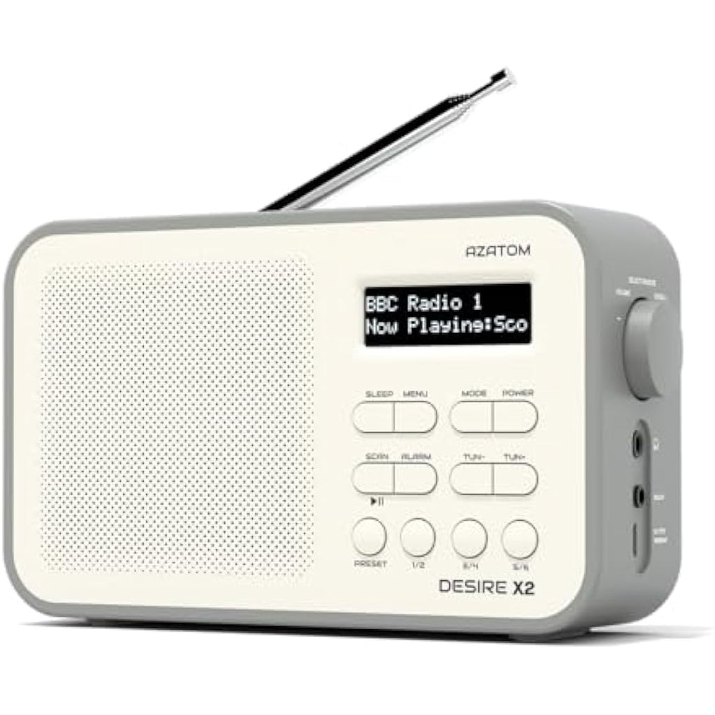 Azatom Desire X2 Portable DAB/DAB+ & FM Digital Radio with Bluetooth - Grey