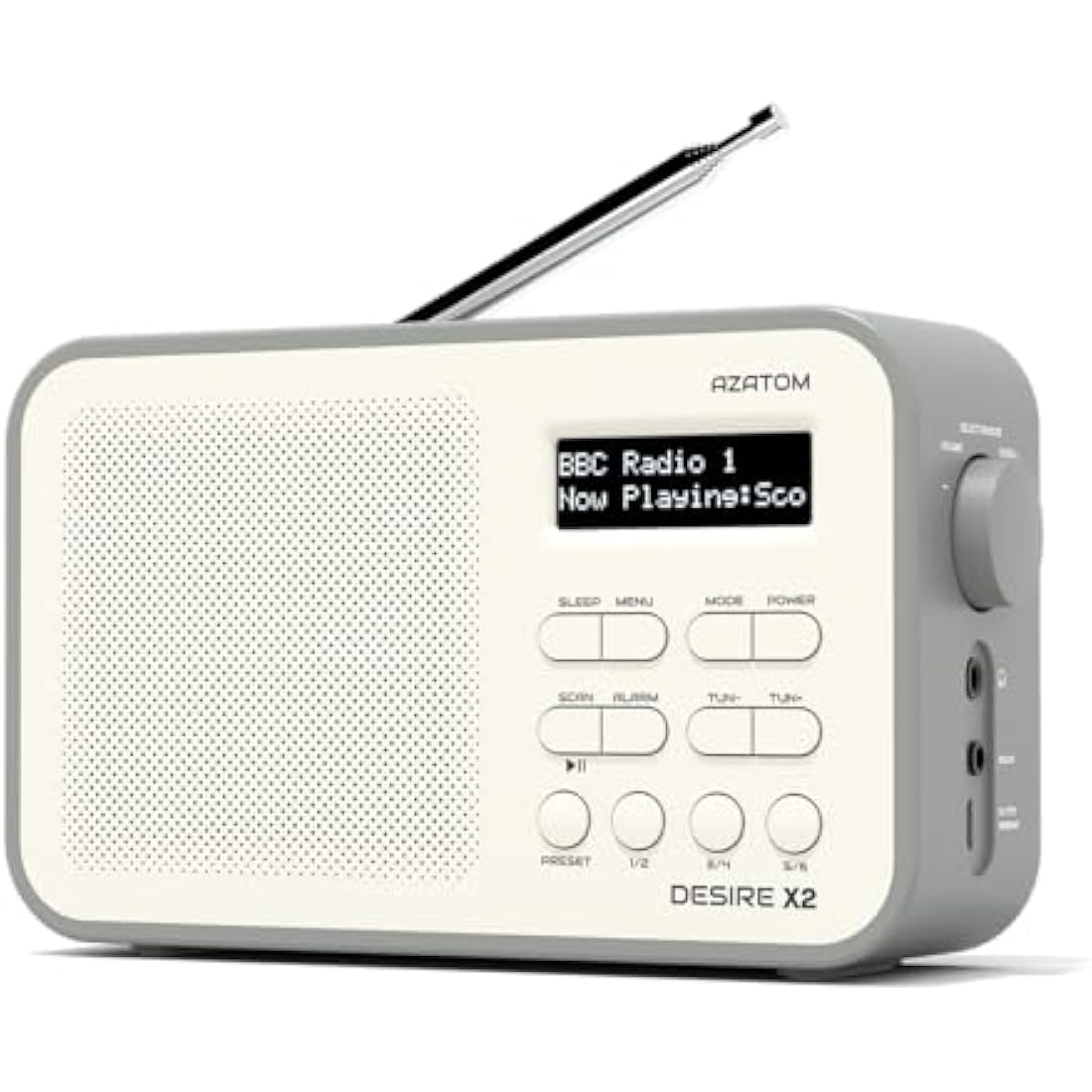 Azatom Desire X2 Portable DAB/DAB+ & FM Digital Radio with Bluetooth - Grey