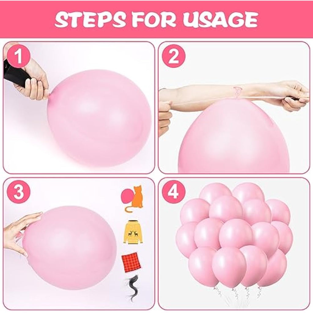 Ainiv 60 PCS Pink Macaron Latex Balloons | 12-Inch Matte Party Decor