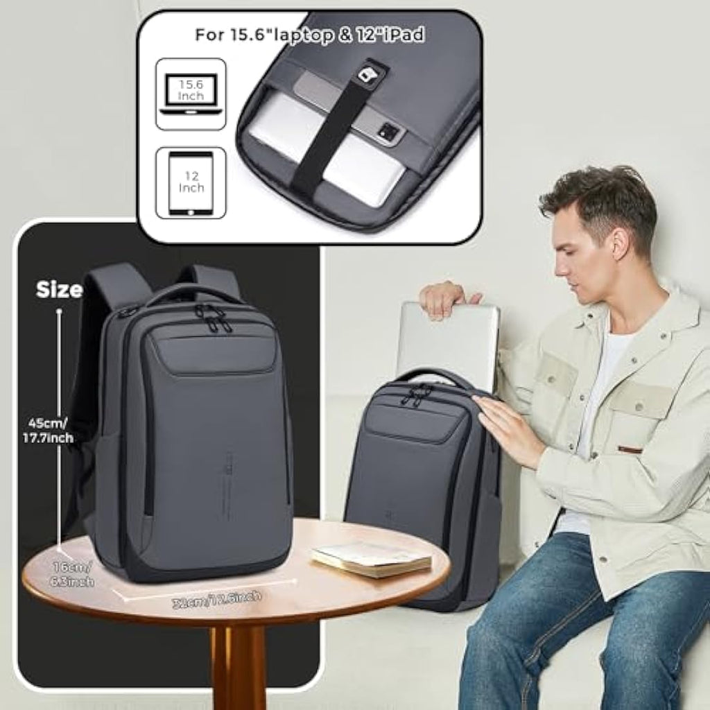 Fenruien 15.6" Business Laptop Backpack | Anti-Theft 1800D Water-Resistant