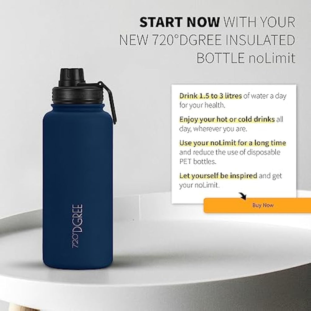 720°DGREE noLimit Insulated Water Bottle with Infuser - 950ml Steel