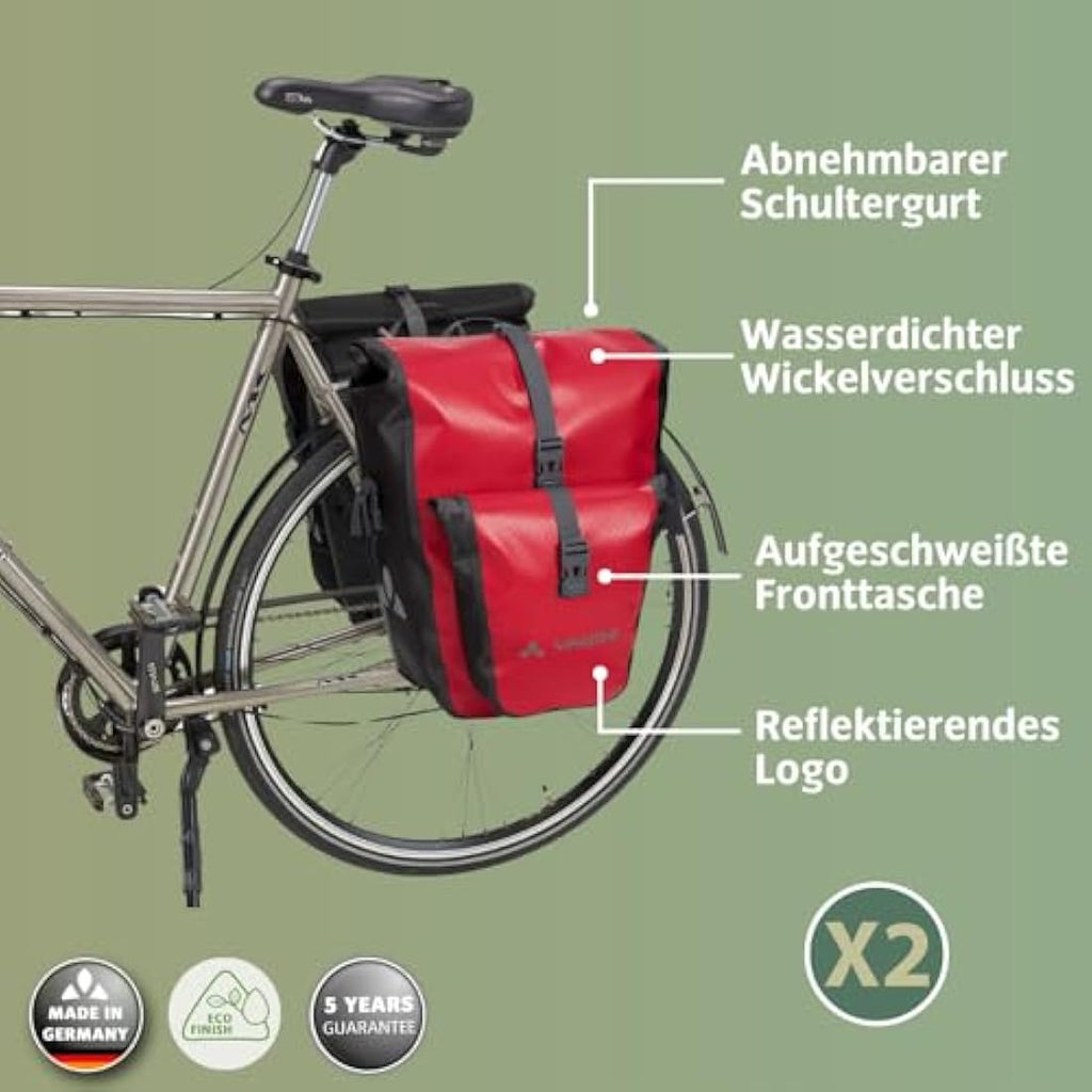 VAUDE Aqua Back Plus Waterproof Bike Panniers | 51L Rear Rack Bags