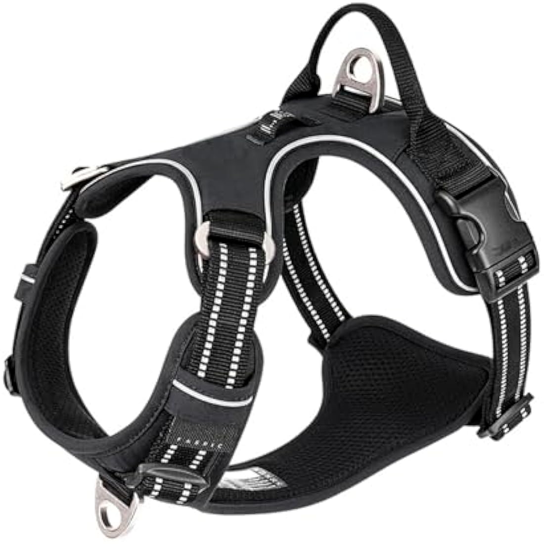 WINHYEPET No-Pull Dog Harness | Reflective Nylon Outdoor Vest – Black