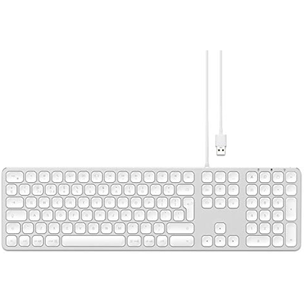 Satechi Aluminum Wired USB Keyboard with Numeric Keypad – Silver