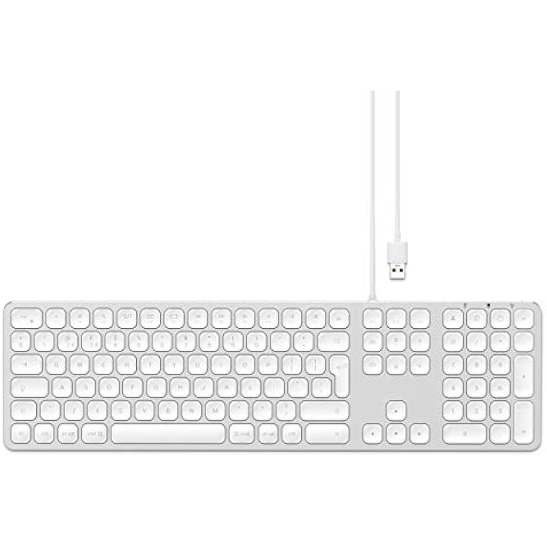 Satechi Aluminum Wired USB Keyboard with Numeric Keypad – Silver