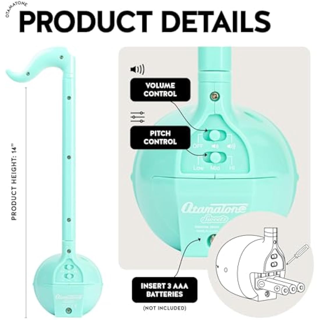 Otamatone Regular Mint – Japanese Electronic Musical Instrument Synthesizer