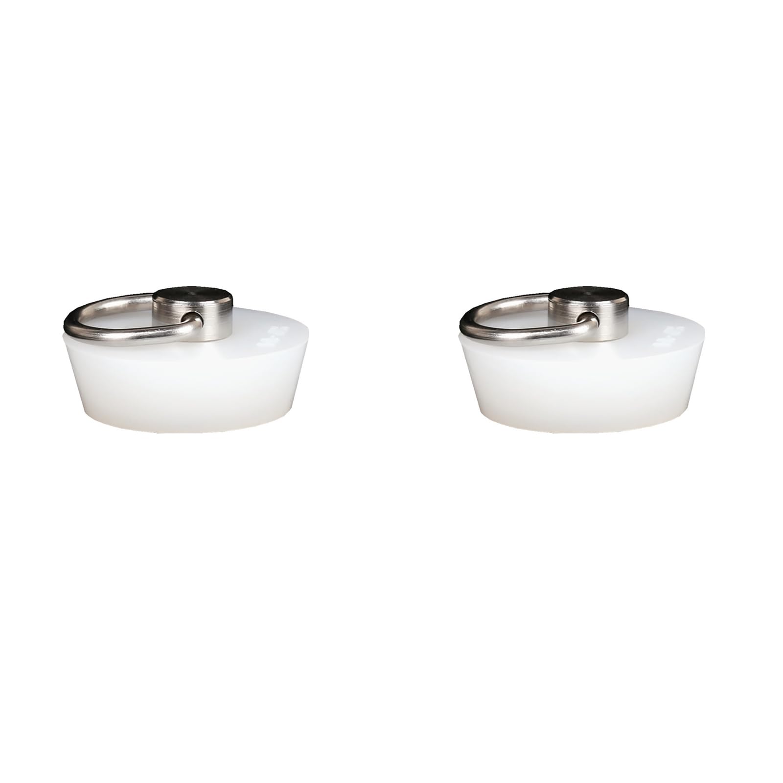 Leliafleury 2-Pack Silicone Drain Stoppers for 38-41mm Sinks | White
