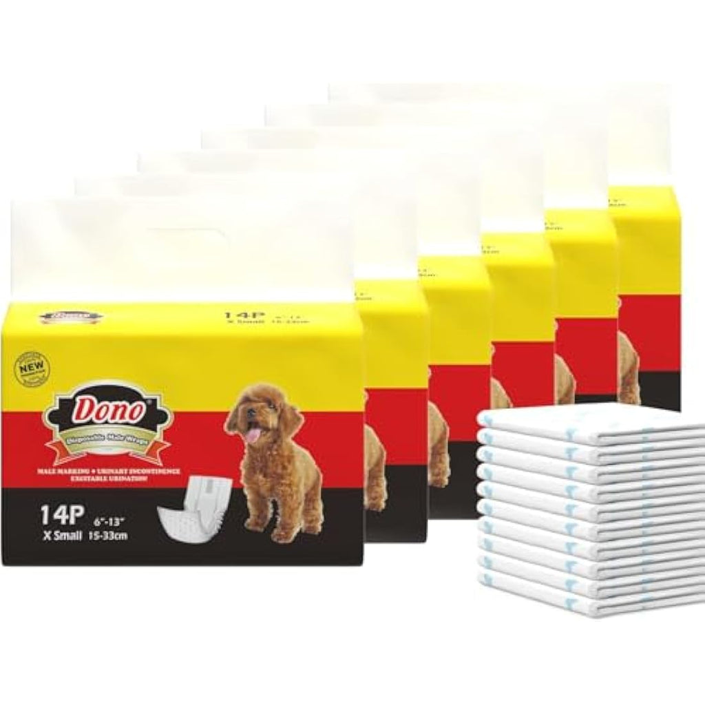 Dono Male Dog Belly Bands | Disposable Absorbent Nappies | 84 Count