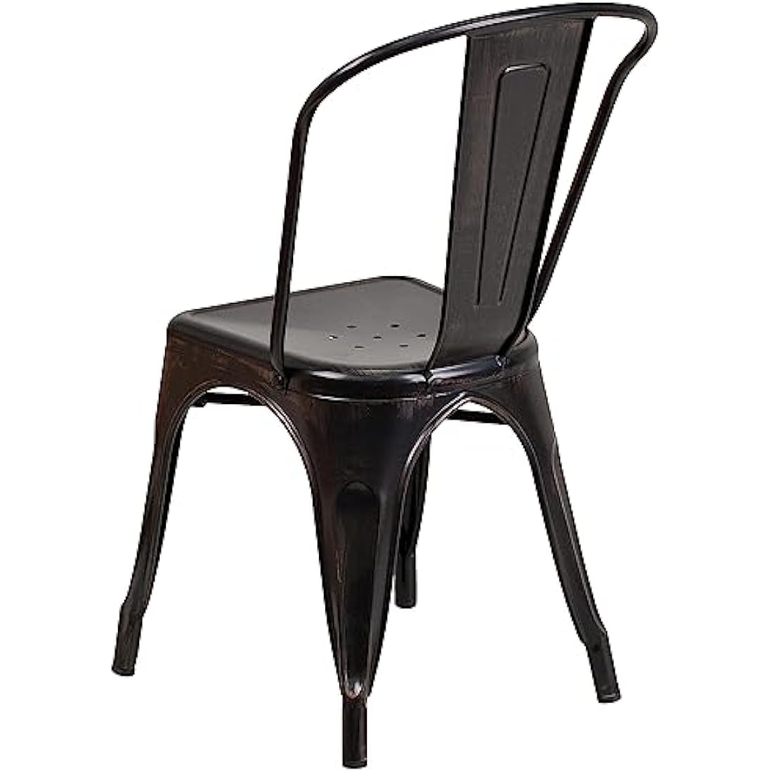 Flash Furniture Metal Stackable Dining Chairs - Black/Gold - 4 Pack