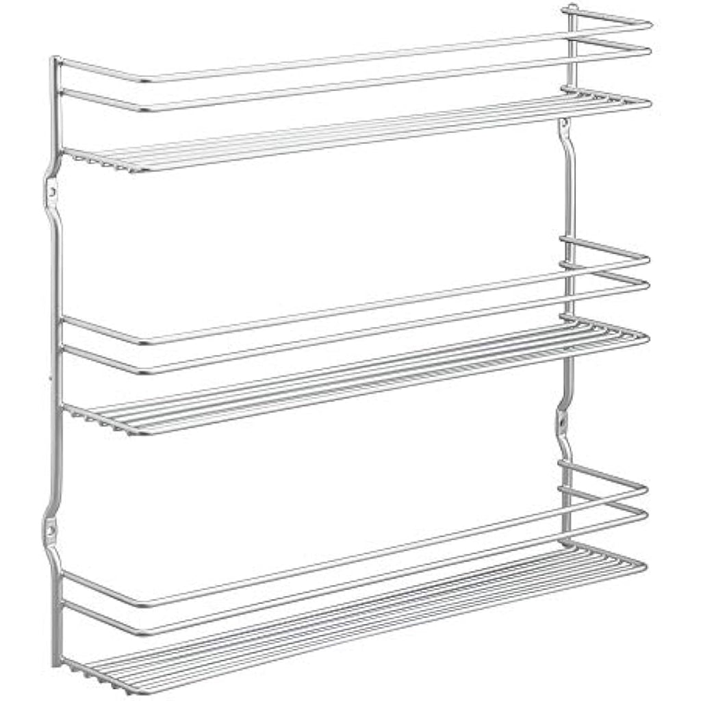 Metaltex Gewürzregal 3 Etagen – Rostfreies Küchenregal in Silber