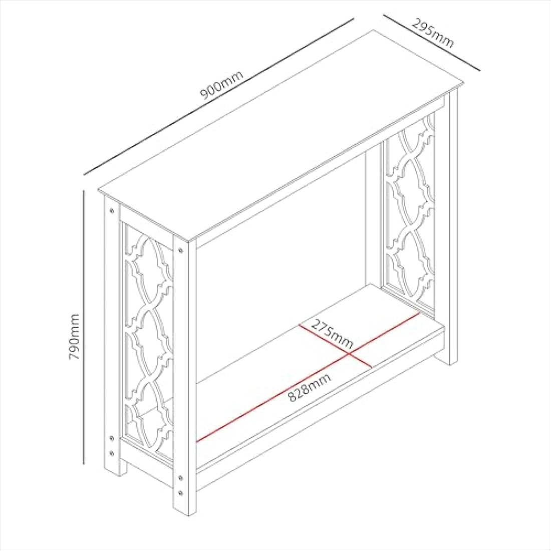 Galano Nova Console Table – Distressed Oak & White Entryway Cabinet