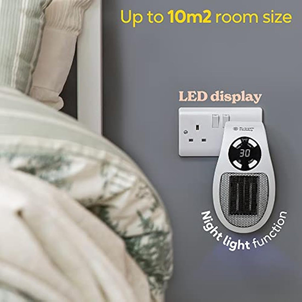 Russell Hobbs 500W Ceramic Plug-In Heater | Portable Space Heater - White