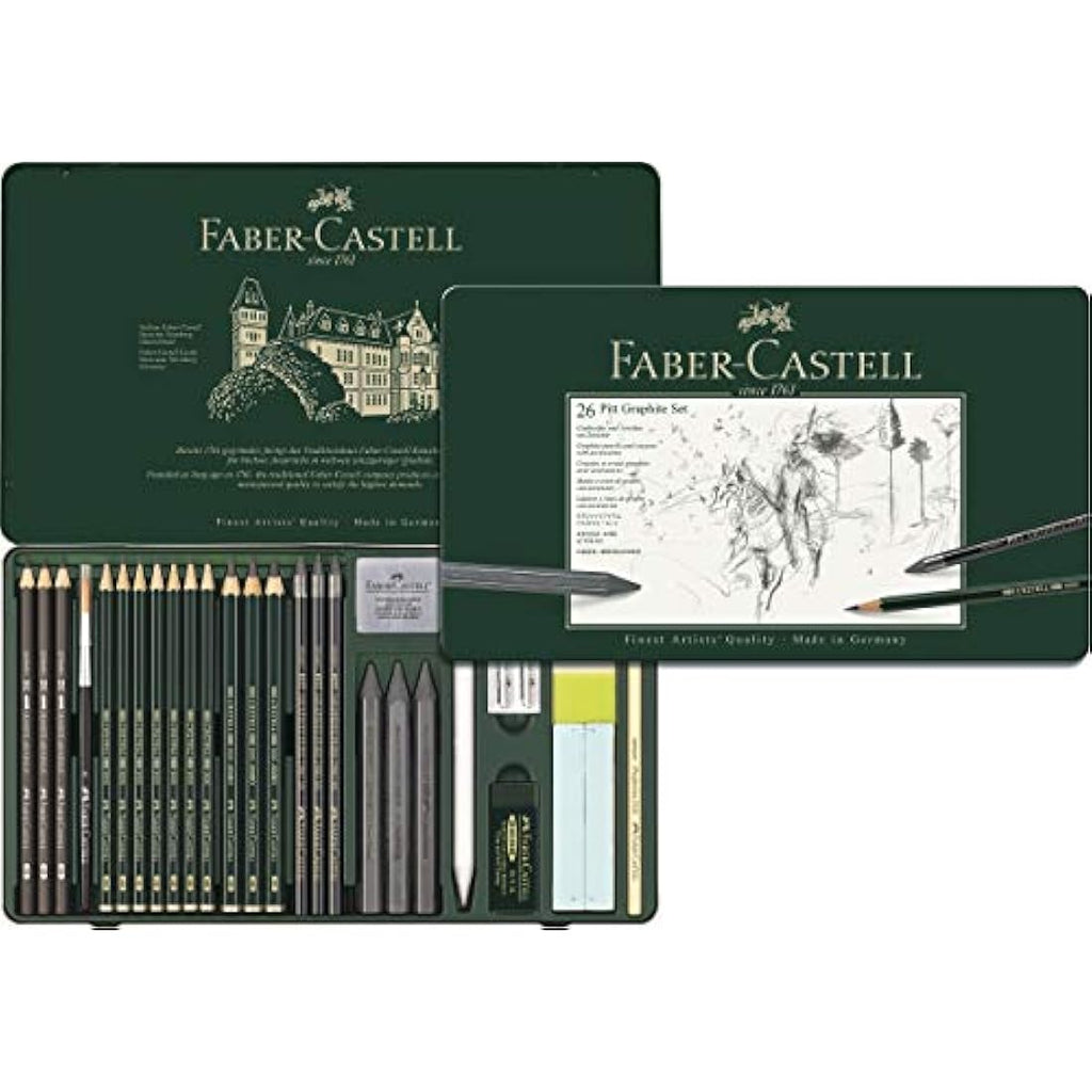 Faber-Castell Pitt Graphite Drawing Set - 26+3 Piece Professional Kit