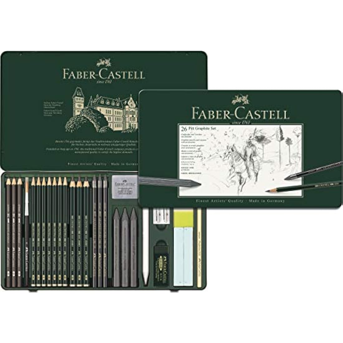 Faber-Castell Pitt Graphite Drawing Set - 26+3 Piece Professional Kit