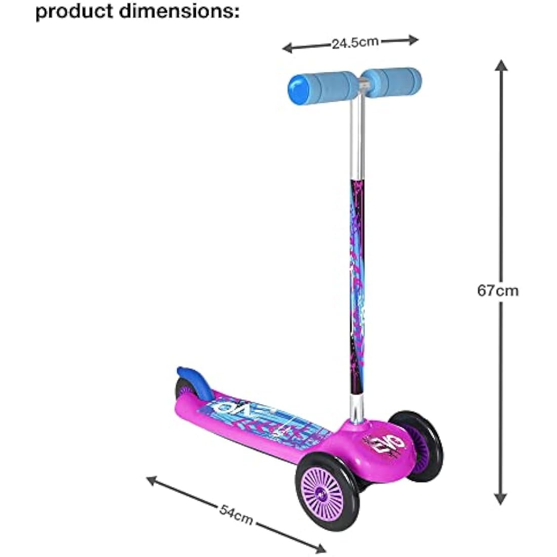EVO Pink Move & Groove 3-Wheel Scooter for Kids and Toddlers
