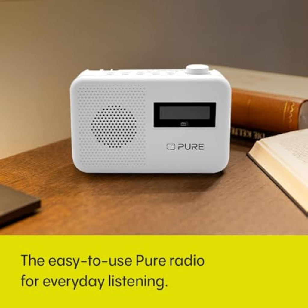 Pure Elan One2 Portable DAB+/FM Radio with Bluetooth 5.1 – Cotton White