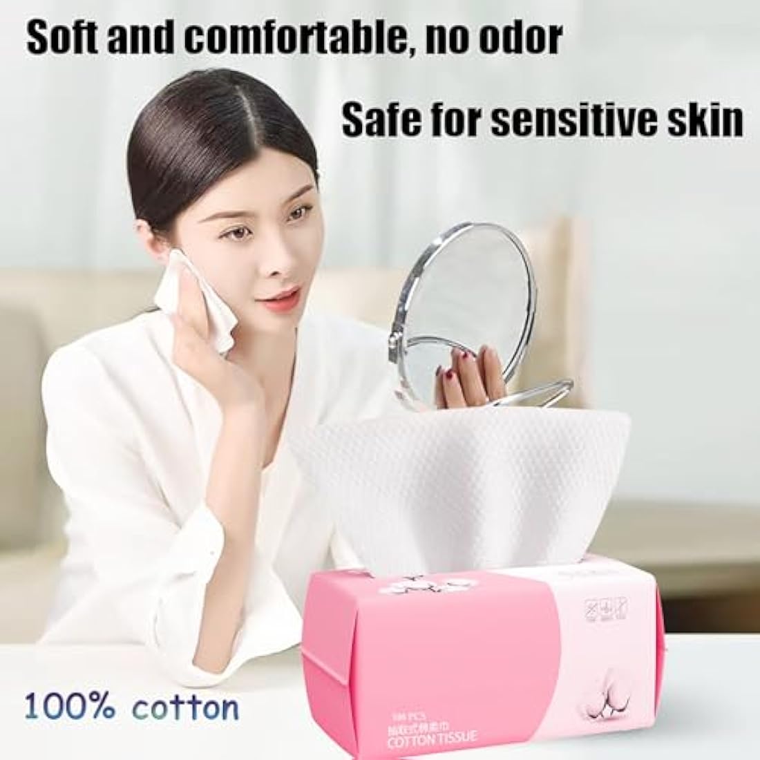 Disposable Face Towel | 100% Cotton Soft Dry Wipes (400 Count)