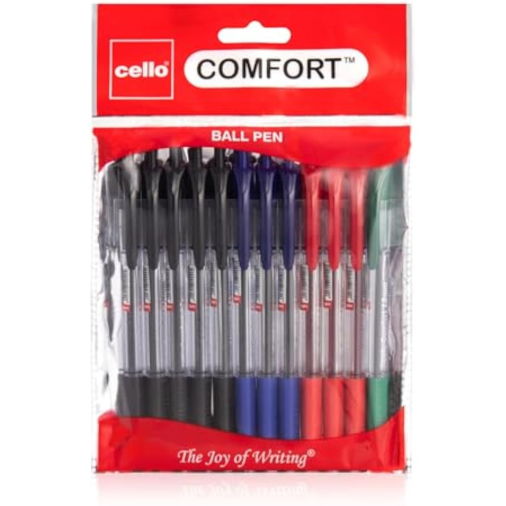 Cello Retractable Ballpoint Pens | 1.0mm Medium Point, Pack of 12