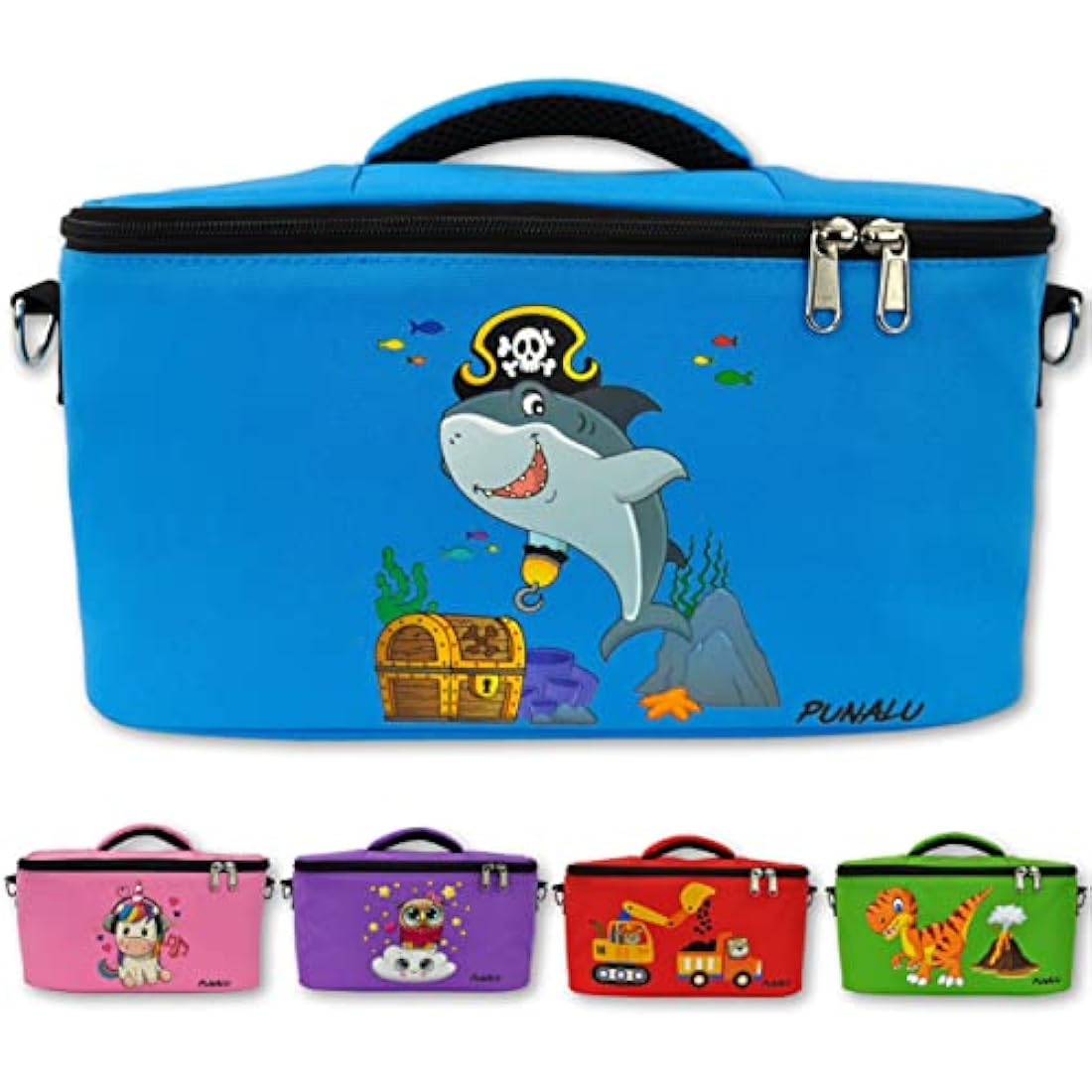 PUNALU Toniebox Storage Bag – Durable Kids Travel Case for 30 Tonies, Blue
