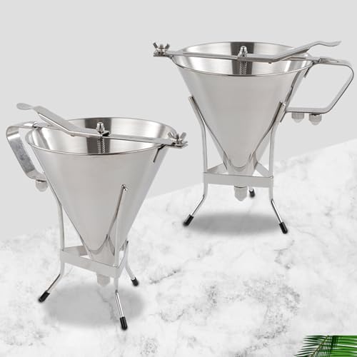 1.8L Stainless Steel Piston Funnel with Stand & 3 Nozzles