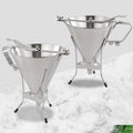 1.8L Stainless Steel Piston Funnel with Stand & 3 Nozzles