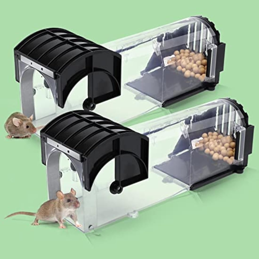 EGOFLYYA Humane Mouse Traps – 2 Pack Reusable Live Catch Rodent Catcher